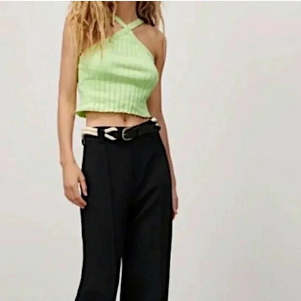 Zara Ribbed Halter Top Medium - Picture 2 of 6